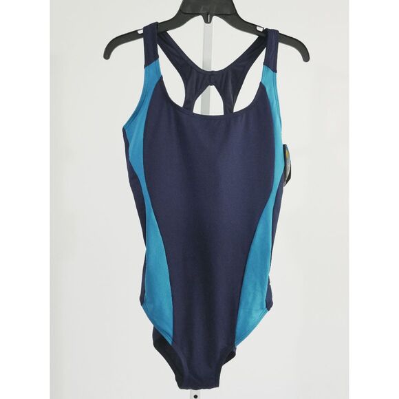 TYR Durafast Elite® Women's UPF50+ Chlorine Proof Swimsuit Blue Size 10 - Picture 2 of 7